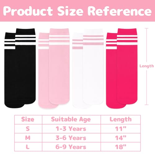 Image of Olreco 4 Pack Kids Soccer Socks Toddler Baseball Socks Youth Boys Football Sock Boys Girls Softball Sock Athletic Accessories