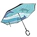 Produktbild Dolphin UmbrellSky Blue Porpoise Fish Spielen im tropischen Seeozean Seewasser Wellen Sun Car Reverse Inverted Windproof UV-Schutz -K22