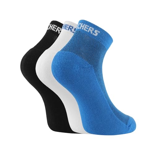 Image of SKECHERS SOCKS - PACK OF 3 MENS HALF TERRY ANKLE (S20075ID-WBKB L)