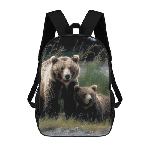 A Mother And A Cub Bears Bookbag - Ultra Lightweight Portable Backpack Work Travel Backpack for Men Women Fits 16 Inch Notebook
