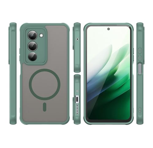 Image of Compatible with REDMI 15 (171mm) Case Cover,Compatible with MagSafe,Anti-Fall,Compatible with Xiaomi Redmi 15 (171mm) 25062RN2DY Cell Protective Phone Case Green