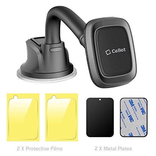 Cellet Car Phone Mount Holder Universal Phone Car Dashboard & Windshield Magnetic Phone Mount Holder With Goose-Neck Compatible With Smartphones Iphones Samsung Galaxy Lg Motorola Moto Google Pixel #TOP3