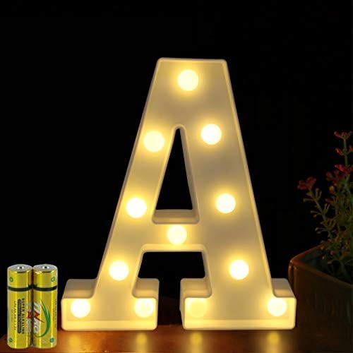 HONPHIER® Letter Lights Decorative LED Alphabet Lights Marquee Decoration Light Up Sign Night Light Battery Operated for Birthday Party Wedding Receptions Holiday Bar Home Bedroom Bath Bar Decor (S)