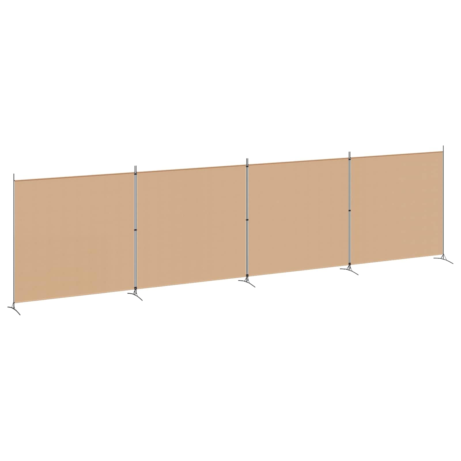 Vidaxl 4-Panel Room Divider Beige 698 X 180 Cm Fabric