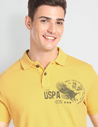 Image of U.S. Polo ASSN. Striped Slim Fit Polo T Shirts for Men - 100% Cotton, Half Sleeves Mens Tshirt