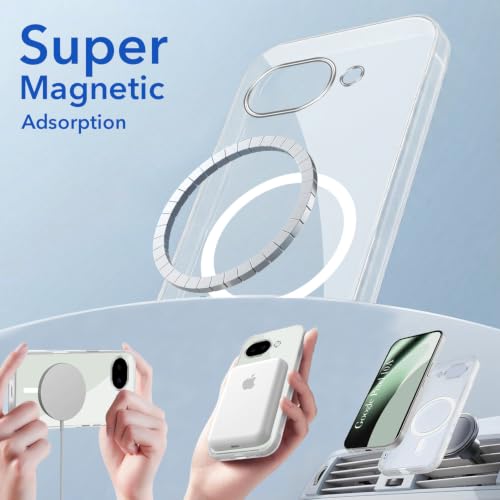 Image of Jkobi Lifetime Anti-Yellow MagSafe Compatible Clear Back Cover Case for Google Pixel 10a (Sleek Hard Crystal | Shockproof and Camera Protection)