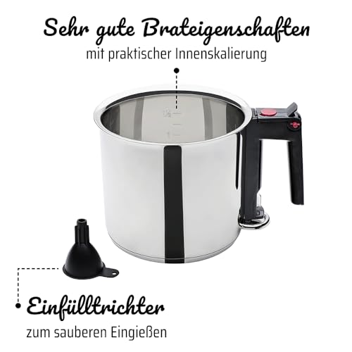 Foto von GSW 983167 Simmertopf Wasserbadkocher 1,5 L -inklusivive Einfülltrichter, Edelstahl, silber, 16 cm 2 Einheiten