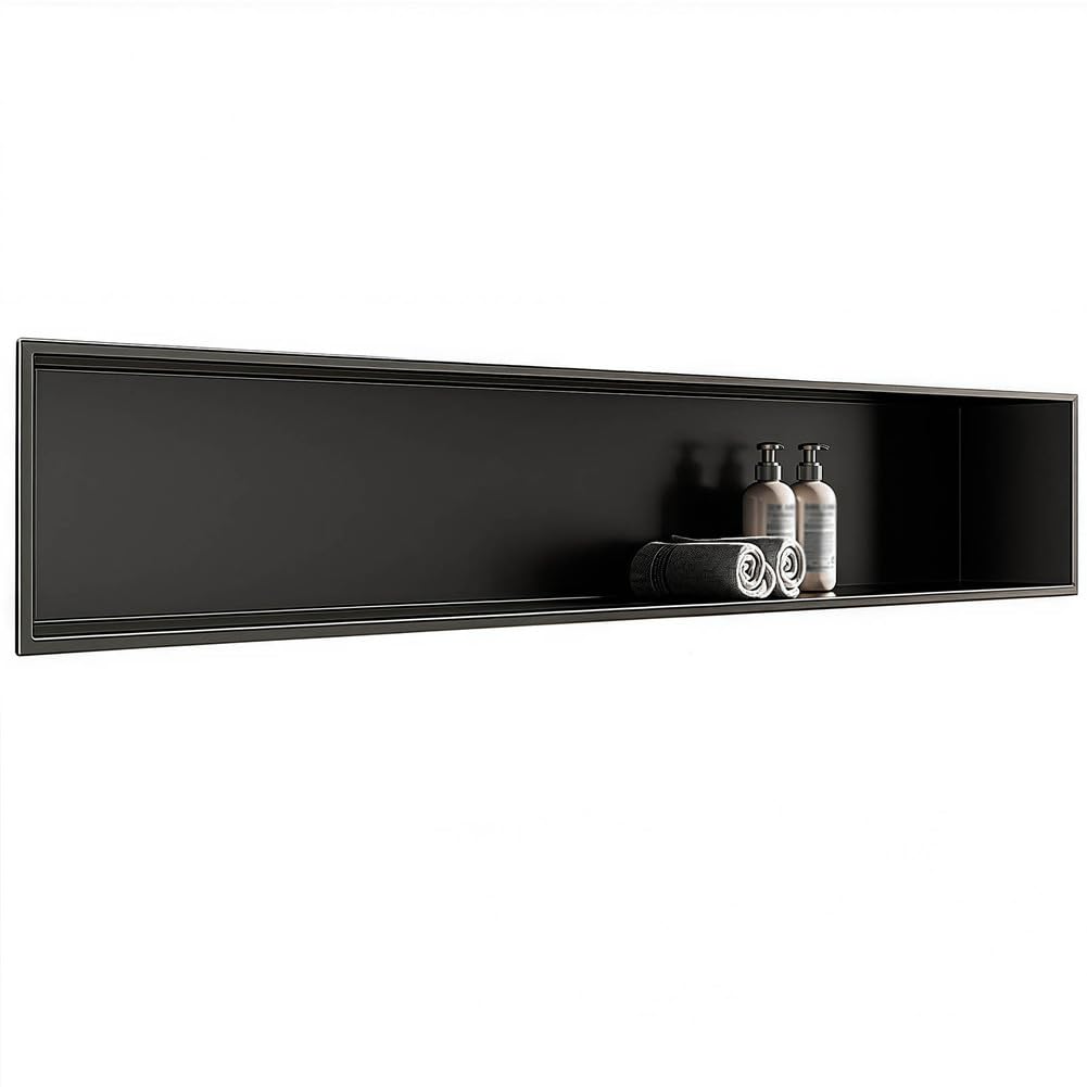 Étagère murale encastrée Sto Solut en acier inoxydable, design minimaliste et durable