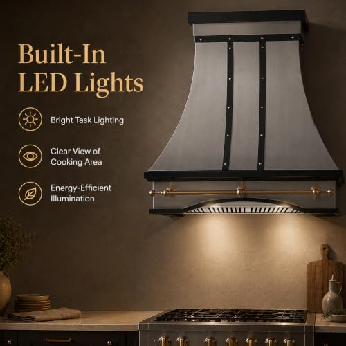 CHETTO C Wall Mount Stainless Steel Range Hood with Insert Vent Fan — view 5