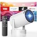 Mini Beamer mit Lautsprecher, Tragbarer Projector unterstützen 1080P 4K, Auto Keystone WiFi 6 Smart Beamer Klein, 220° Rotation Bluetooth 5.0 Video Projektor, Kurzdistanz Beamers für Heimkino Outdoor