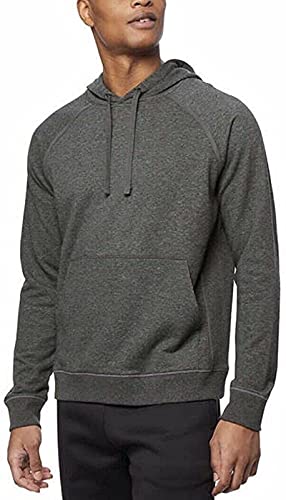 32 Degrees Men's Pullover Hooded (Heather Black, Large)