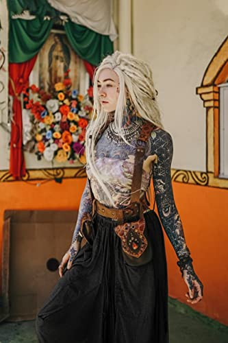 Thaluta Women's Maxi Skirt Bohemian With Pockets Gypsy Elastic High Waist Cotton (Solid Black) #TOP4