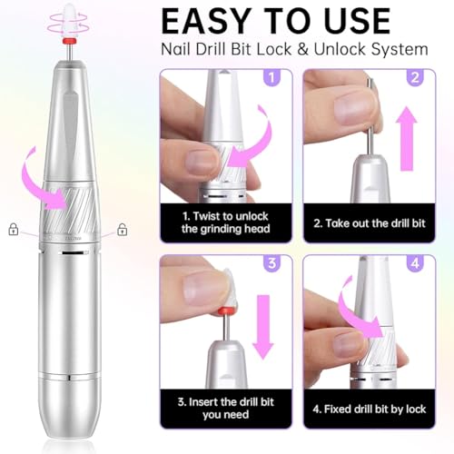Ponceuse à ongles diamantée portable et haute technologie - 3