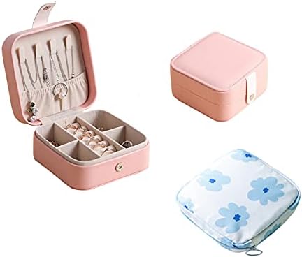 Watshi Travel Jewelry Organizer makeup bag Jewelry Box Small Portable Travel Case and Travel Toiletry Bag Make Up Organizer Waterproof Travel Accessories for Women and Girls