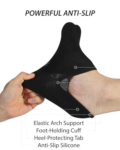 Pro Mountain Wide Toe Box No Show Running Socks For Health Unisex Arch Support Athletic Workout Heel Tab 6 Pack Size S to L2