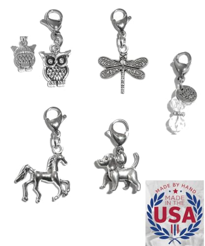 Image of Hidden Hollow Beads 4 Clip On Charms for Purse, Handbag, Keychain, Zipper Pull, Backpack, Jewelry Accessory, USA