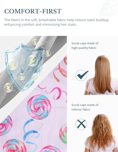 Image of Scrub Caps for Women with Buttons, Classic Surgical Caps