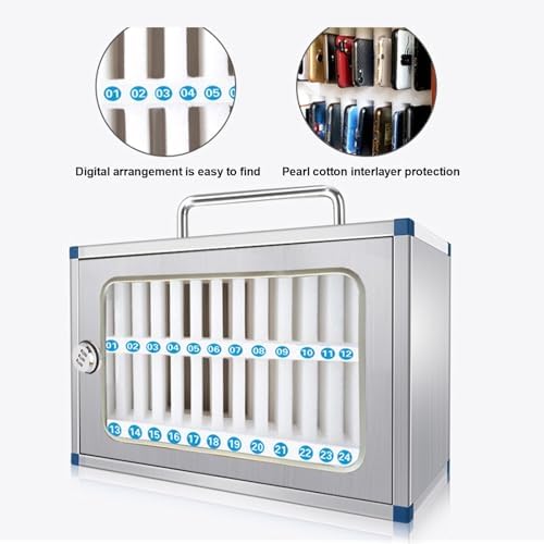 Secure Cell Phone Locker Cabinet with Combination Lock - Ideal for Students & Employees, Compact Size (30x19.5x27cm / 12x8x11in) - Protect Your Mobile Devices