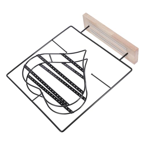NOLITOY Portaorecchini Girevole in Metallo Nero Espositore Girevole per Orecchini a Forma di Cuore Supporto Torre per Gioielli Organizer da Tavolo Multiuso per Collane e Accessori