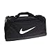 Nike Brasilia Training Duffel Bag, Versatile Bag with Padded Strap and Mesh Exterior Pocket, Medium, Black/Black/White