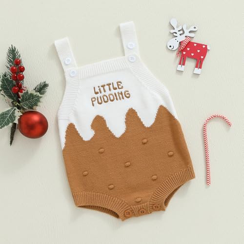 Newborn Baby Boy Girl Knit Romper Sleeveless Little Pudding Overalls Color Block Pom Sweater Fall Winter Clothes3