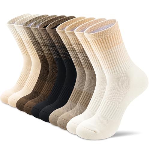 Crew Socks for Women,Athletic Hiking Running Compression Socks with Cushioned Support 3-6 Pairs