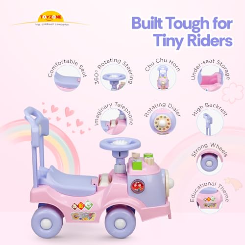 Image of Toy Zone Educational Rider-Pink|Ride-On Baby Car |Toy Car|Push Car|Swing Car |Kids Power Wheel Ride On Car for Children /Kids |Toy Baby Car