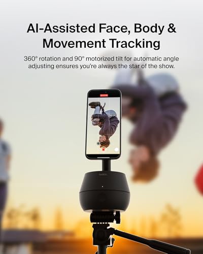 Image of Belkin Wireless Charger Stand, Auto Face Tracking, Apple DockKit Certified, Tripod & MagSafe Compatible, No App Required, 360 Rotation, Influencer Content, Works w /FaceTime, YouTube, etc.