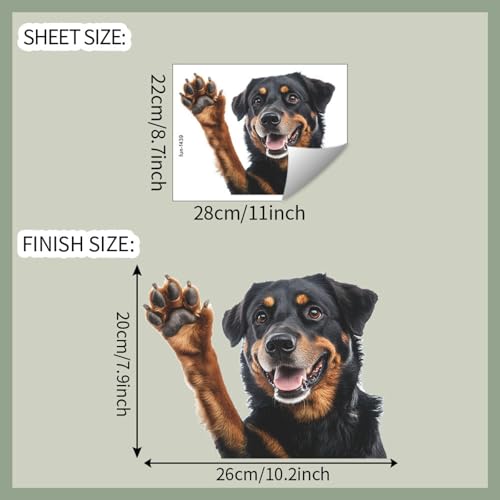 Vinilos adhesivos 3D de perro Rottweiler para decoración miniatura 2