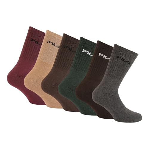 Chaussette Homme Tennis - Lot de 6 - Chaussettes Sport Homme - Taille 43-46 (Gris/Marron/Bordeaux A)