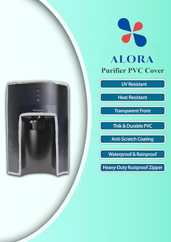 Image of Alora Water Purifier Cover for Aqquaguard Delight Aquasaver RO+UV+UF+MC - Waterproof, Dustproof, Oil & Stain Resistant, Transparent Window, Velcro Closure
