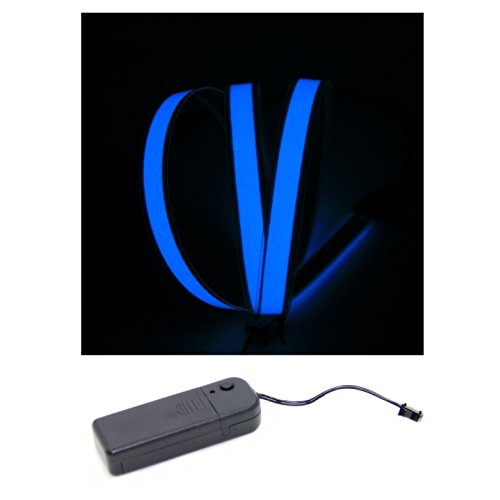 1 Meter El Strip, El Tape + 3v Controller + (Blue)