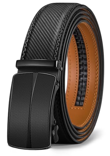 Image of Men's Belt,Bulliant Leather Adjustable Belt for Men Dress Casual 1 3 /8,Trim to Fit