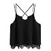 Produktbild Tops Damen Sommer Locker, Ulanda Teenager Mädchen Lace Up Kreuz Chiffon Ärmelloses Tank Tops Weste Bluse Träger Top Hemd Frauen Lässiges Spitze Strappy Cami T-Shirt Strand Oberteil (Schwarz, S)