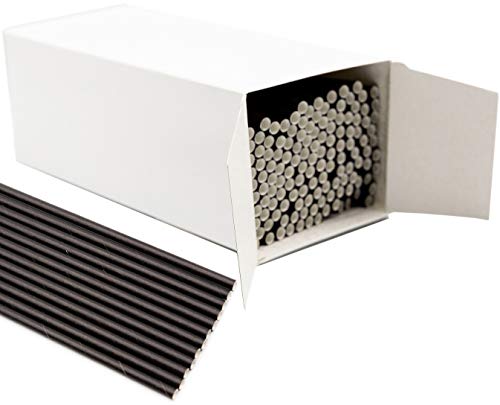 Pack de 150 pitillos biodegradables de papel negro sólido miniatura 2