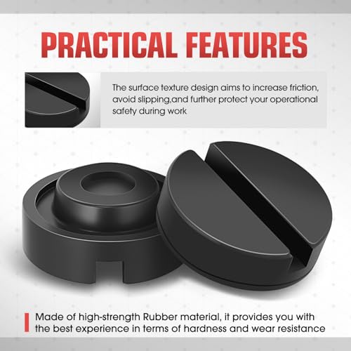 Image of DNA Motoring 2pack Floor Jack Rubber Pad, Slotted Frame Rail Protector, Car Lifting Pads Universal Jack Pad Adapter for Floor Jack, TOOLS-00623