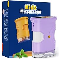 Mikroskop für Kinder, Temodu 2.0\ Bildschirm, 1000X USB Tragbares Taschenmikroskop, Wiederaufladbares Tragbares Mikroskop, Mikroskope Anschluss an PC, Science draussen ab 3 Jahren (382-Purple)