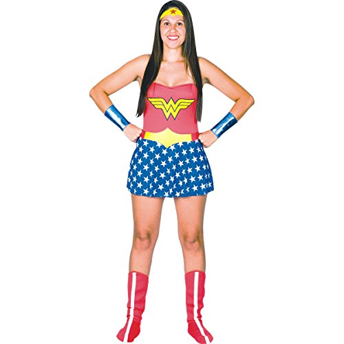 Sulamericana Fantasias Mulher Maravilha Adulto, P 38/40, Vermelho/Azul