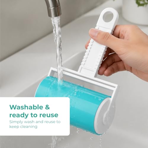 Image of Lifelong Washable Reusable Lint Roller | Pet Hair Remover for Clothes, Sofa,Carpet & Car Seats | Sticky Gel Lint Remover for Dust, Fur, Hair & Crumbs | Portable, Eco-Friendly, No Refills Required