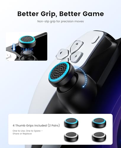 Image of Hard Carrying Shell Case for PlayStation Portal - 5 in 1 Accessories Bundle for PS Portal with Water-Resistant PU Leather - 2 Screen Protector, Clear Skin Case, 4 Thumb Grip Caps, Hard Outer Cover for PS5 Portal Remote Player