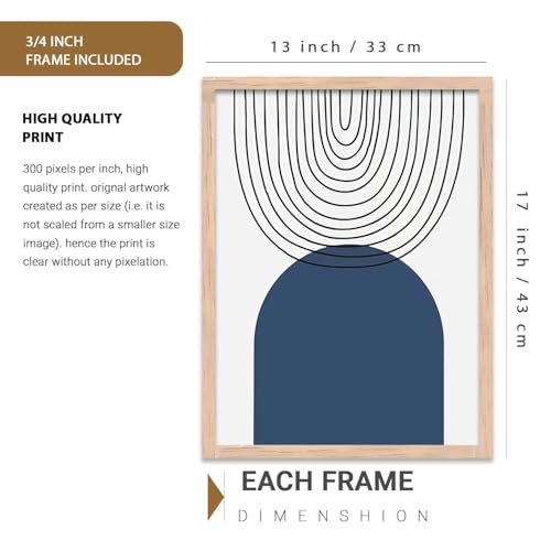 Image of Kalit Kala Decor Boho Art Home Decoration Painting | Paintings With Frame For Living Room Bed Room Hotel Wall Decor Digital Reprint Set of 3 (13X17 inch)