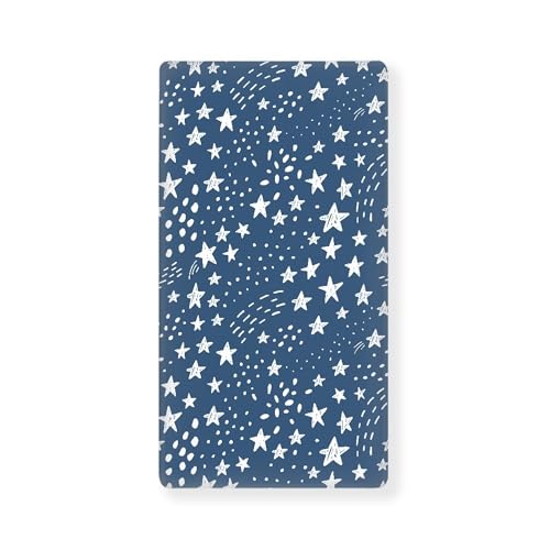 Image of JIANADAER Navy Blue Stars Fitted Crib Sheet Starfall Night Standard Crib Mattress Fitted Sheet Abstract Rain Star Toddler Bed Mattress Sheets Crib Mattress Sheet 28"x52"