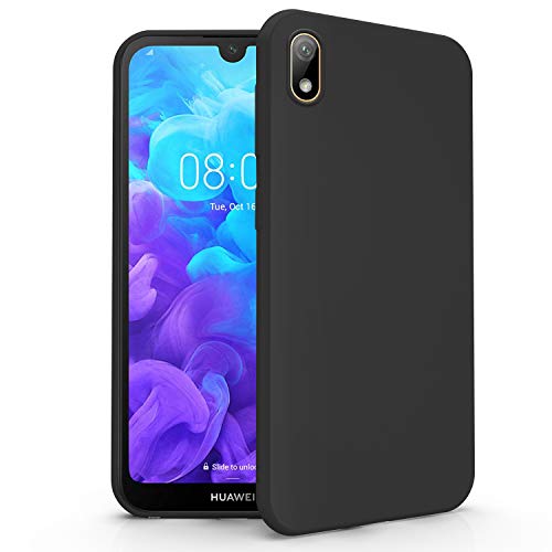 N NEWTOP Cover Compatibile per Huawei Y5 2019, Custodia TPU Soft Gel Silicone Ultra Slim Sottile Flessibile Case Posteriore Protettiva (Nero)