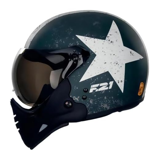 Capacete Aberto Moto Peels F-21 Old Tank Verde Militar Fosco/Branco 60