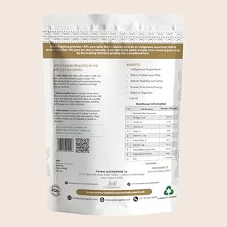 Adya Organics Chana Sattu Powder 2 kg | Stone-Ground & Iron-Roasted | Organic Sattu for Drinking | High Protein, Gluten-Free, Low GI | Traditional Bihar Sattu (1kg x Pack of 2)