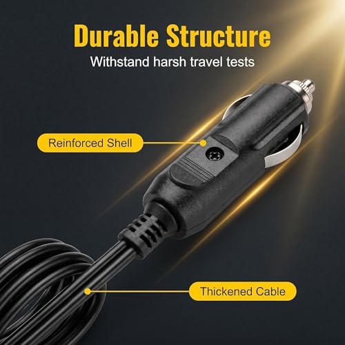 Image of 12V DC 2m Car Charger Extension Cable for Cool Box /Mini Fridge, 2 Pin Plug Replacement Power Cord, for Portable Equipment Power Supply Cable (with Storage Buckle)
