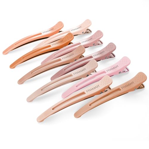 FRAMAR Abteilklammern Friseur Set - Haarspangen Damen Haarklammern Friseurbedarf Haarklammer Damen Haarspange Damen Hair Clip Friseur Klammern Neutral 10pc
