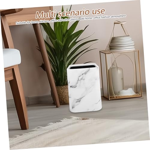 Caneca de basura rectangular blanca para baño Unomor miniatura 4