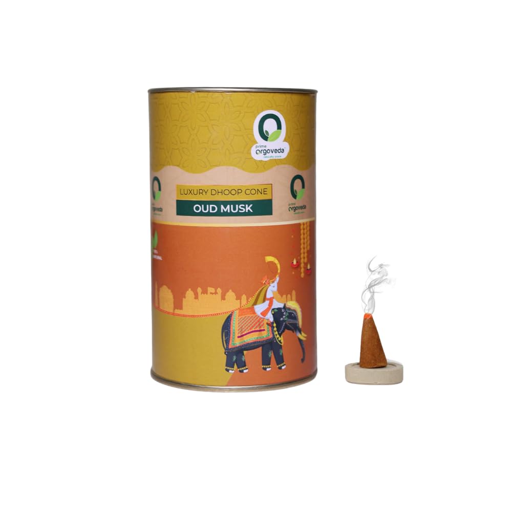 Prime Orgoveda Oud Musk Premium Dhoop Cones | 100% Natural Organic | No Charcoal, Hand Crafted, Long Lasting Dhoop Cones (Pack of 40 Cones)-image-6