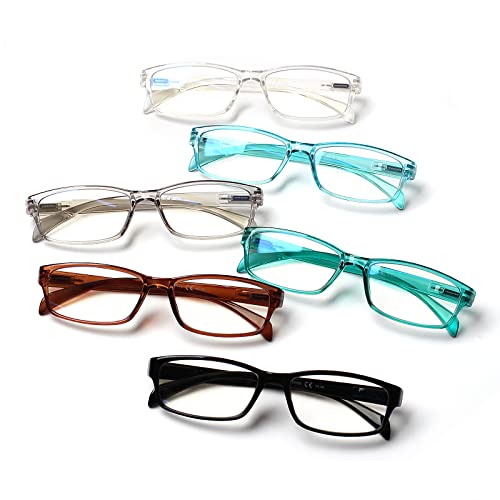 Image of JOSCHOO Computer Reading Glasses for Women and Men 6 Pack Blue Light Blocking Spring Hinge Readers